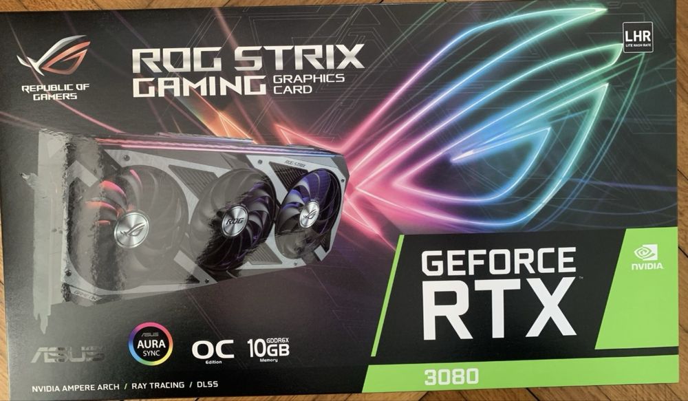 Placă video ASUS ROG Strix GeForce RTX 3080, 10GB GDDR6X. Varianta LHR