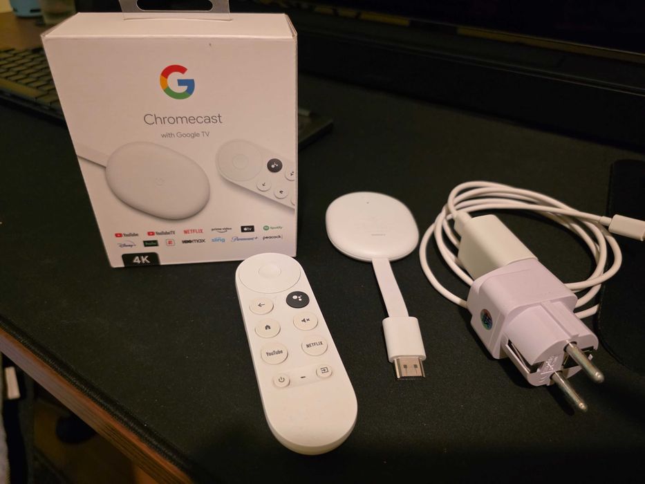 Google Chromecast TV, 4K, HDMI, Bluetooth, Wi-Fi, Alb