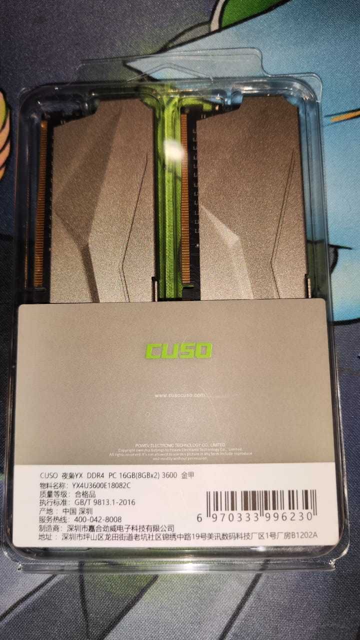 Оперативная память Озу ddr4 16gb, 2x8gb 3600 МГц