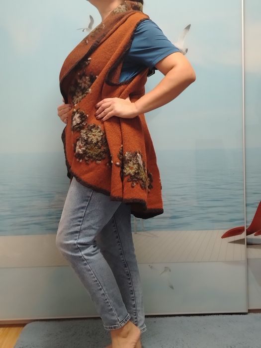 Poncho tricot floral