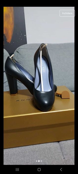 Pantofi din piele Anna Cori