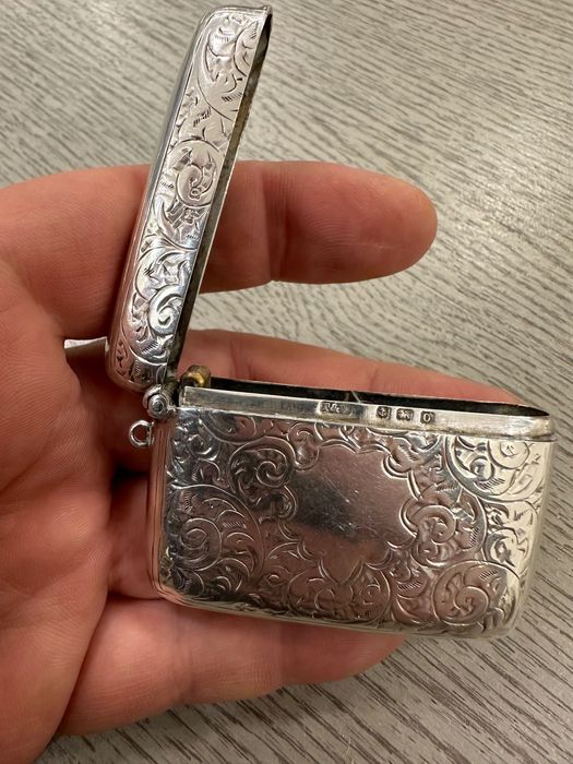 Silver vesta case. Сребърен кибритник. 1913г антика