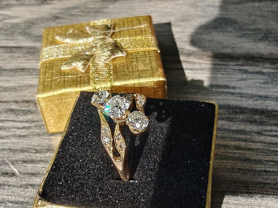 Inel vechi aur 18k diamante certificat