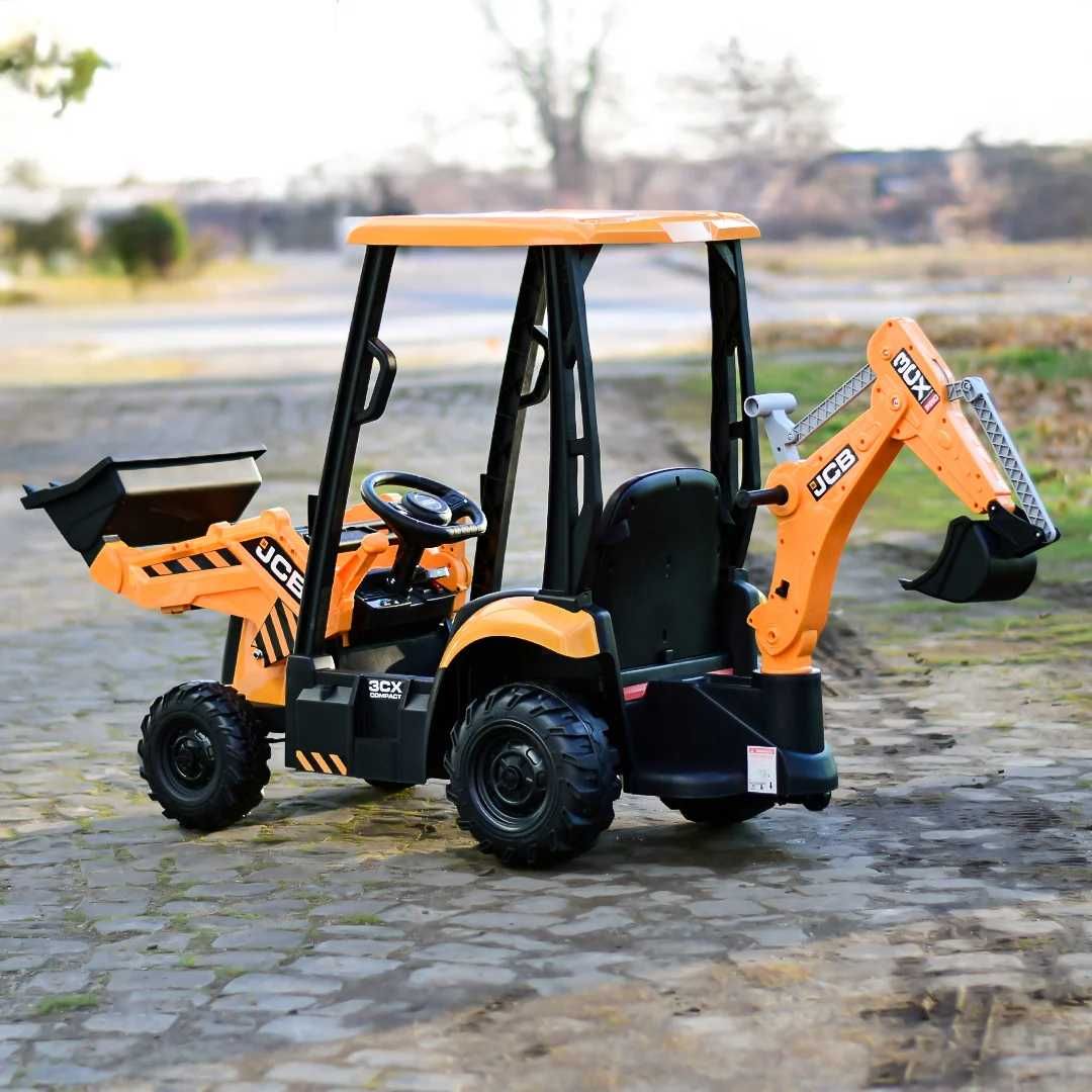 Tractoras electric copii JCB 70W 12V cu incarcator si cupa manuala