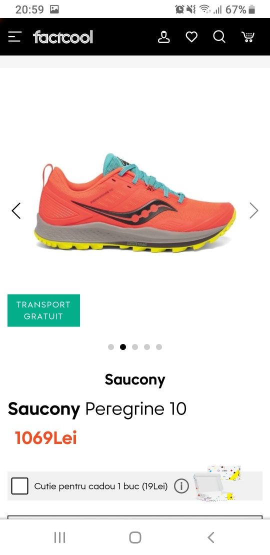 Vând adidas sport bărbați nr 45.SAUCONY PEREGRINE 10 , preț 590lei