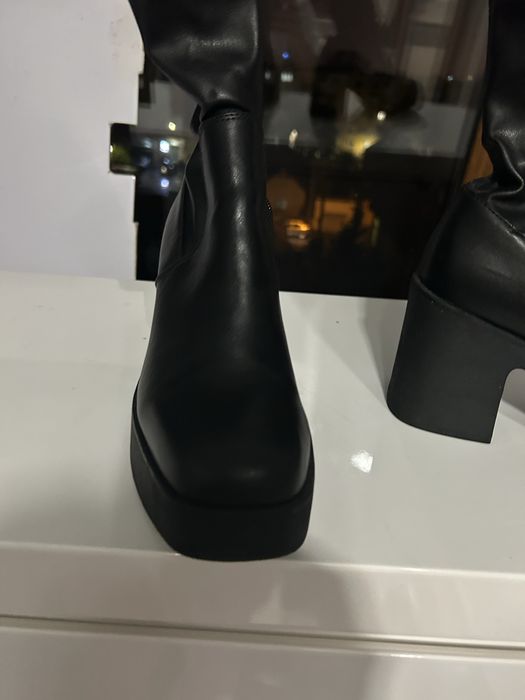 Ghete Aldo din piele cu toc gros si platforma