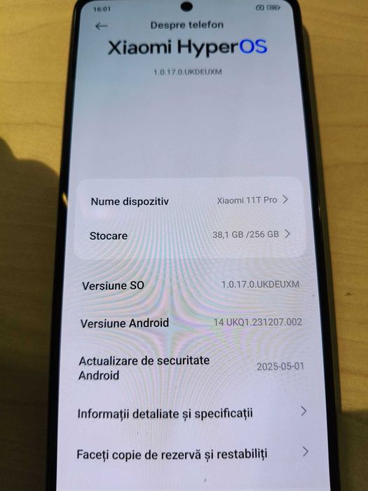 Telefon Xiaomi 11T Pro 5G, 256 GB, 16 Gb RAM, Android 14 Camera 108 Mp