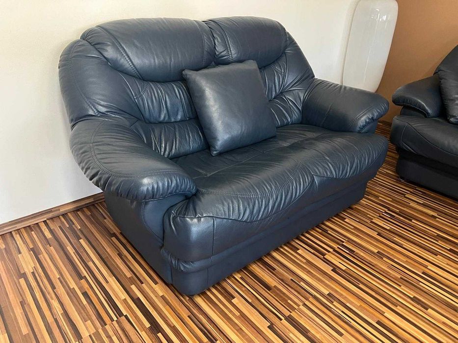 Set canapele + fotoliu piele naturala