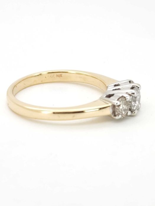 Inel 14k cu diamante 0.95ct Past Present Future