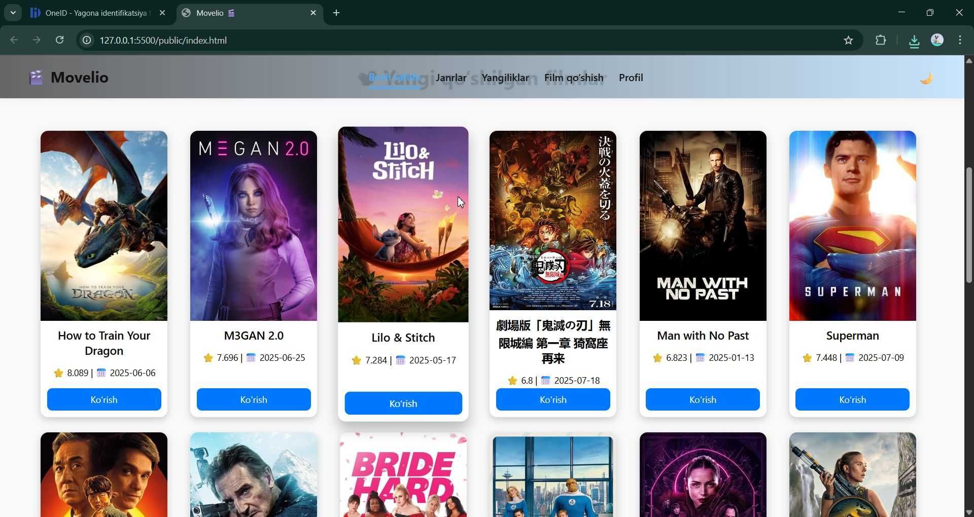 tayyor kino platformasi frontend qismi sotiladi, backend qismi yo'q