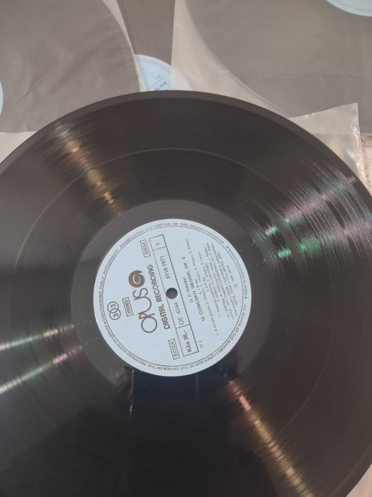 Mapă 4 viniluri, muzica clasică, George Friedrich Handel impecabile