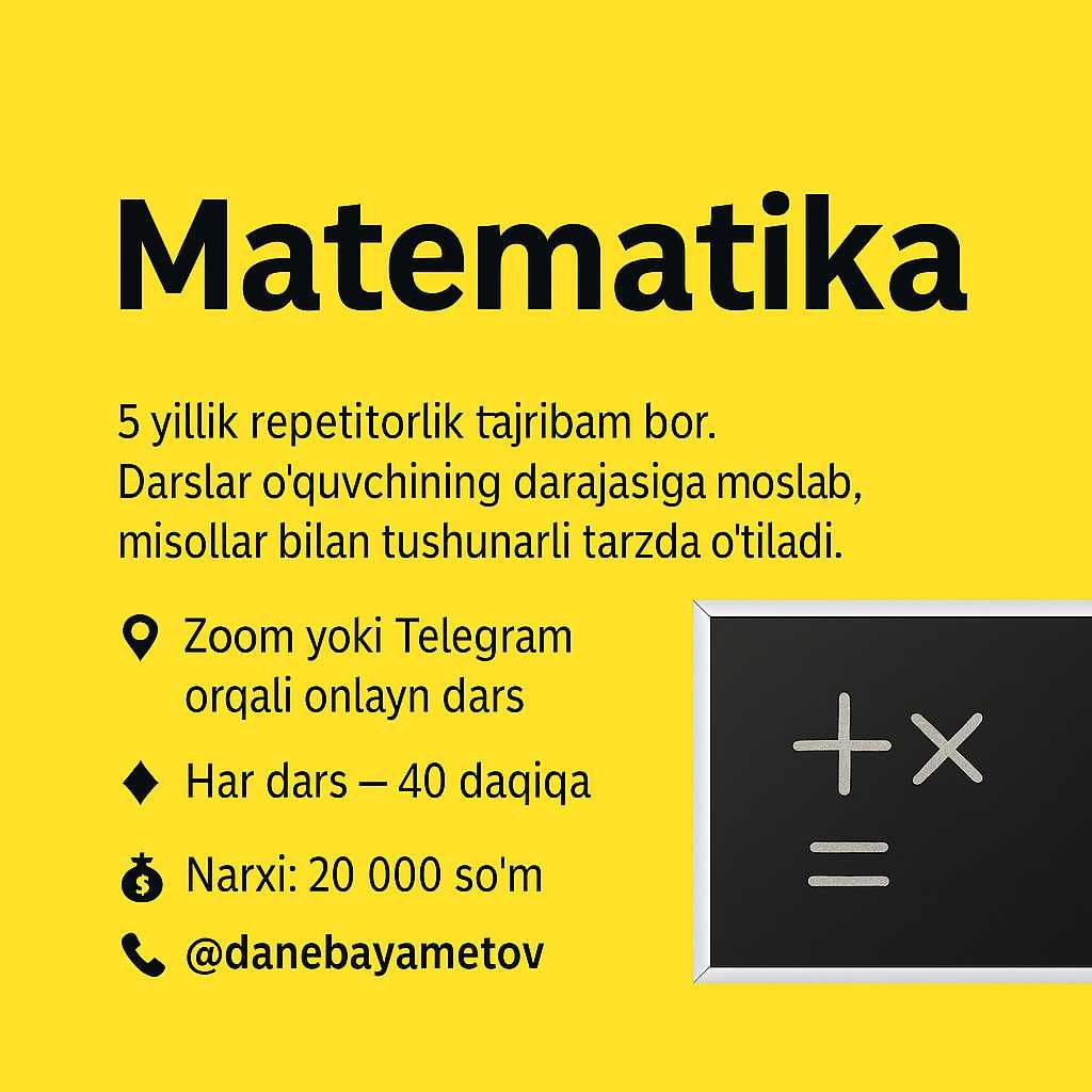 Repetitor  Matematika (5-9) sinflar