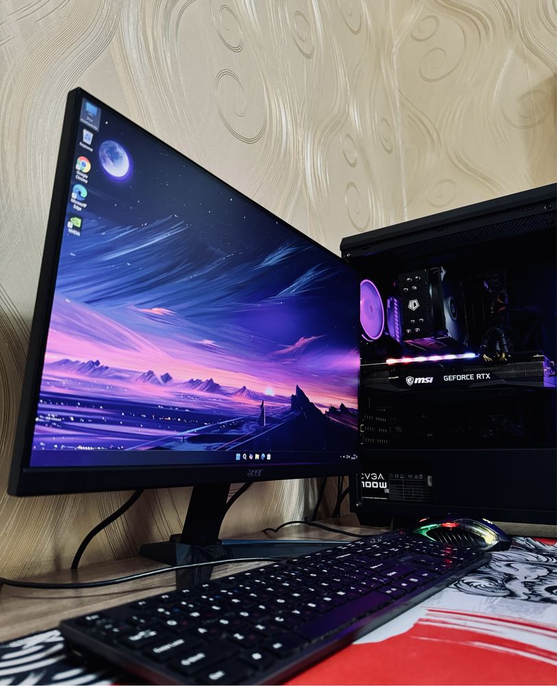 Очень МОЩНЫЙ игровой комп RTX3060TI с моником 2к и полный комплект