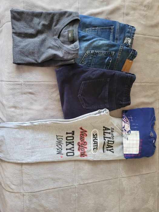 Blugi/pantaloni trening băiat 11-12 ani(152cm)lot haine