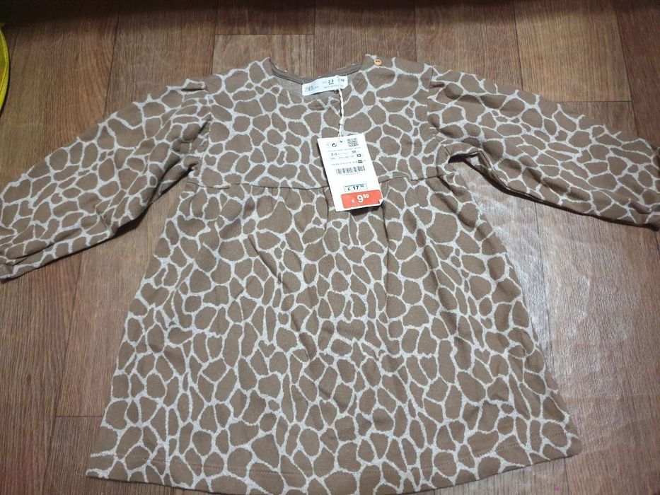 Теплое платье Zara на 2-3 года