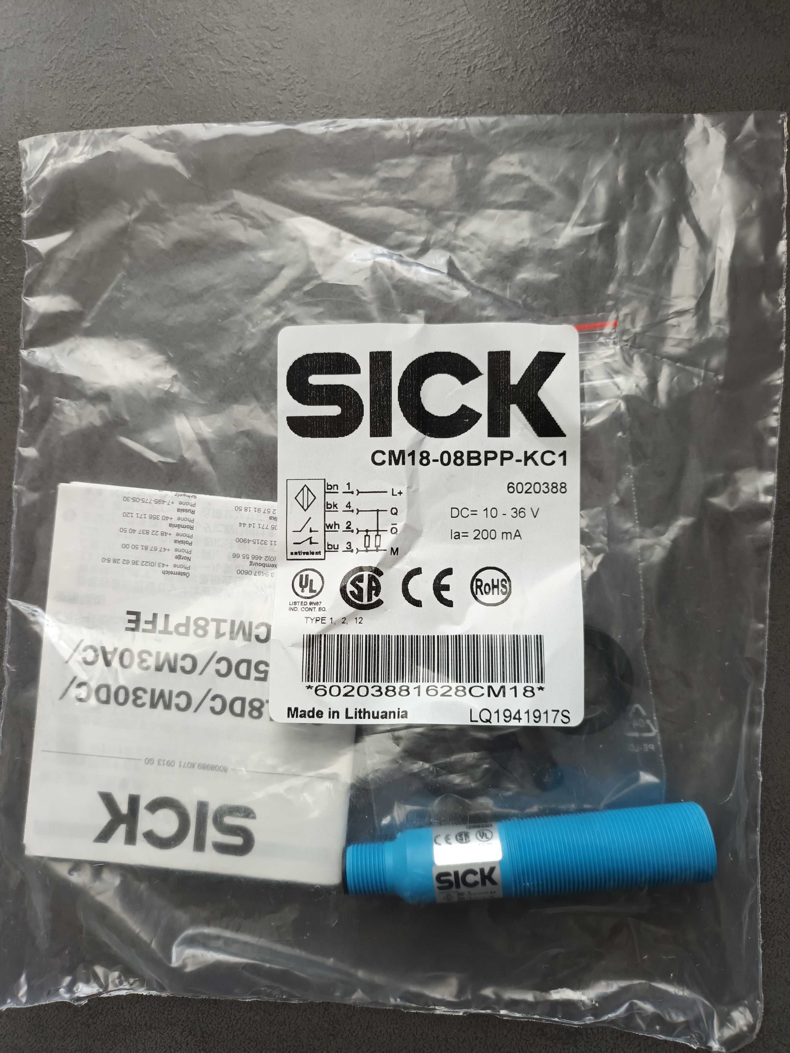 Senzor de proximitate capacitiv SICK CM18-08BPP-KC1 . Sigilat