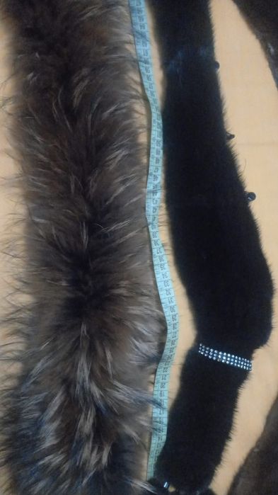 Воротник норка 113см,чёрный цвет 5000т