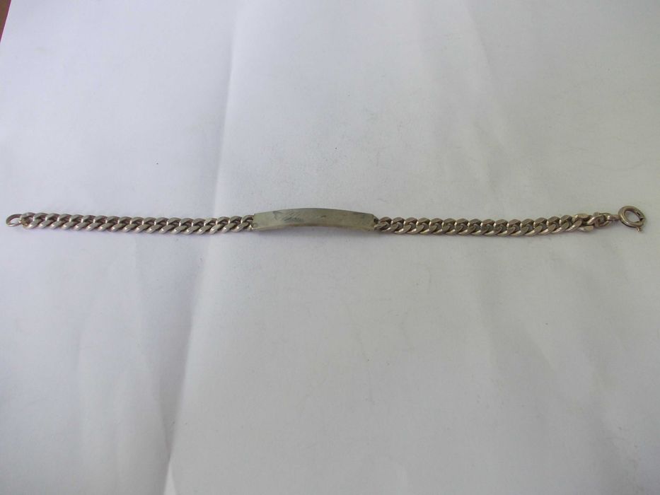 Bratara veche din argint gravata HANSI