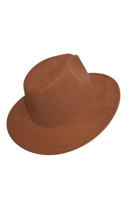 Pălărie Fedora din Lână Maro