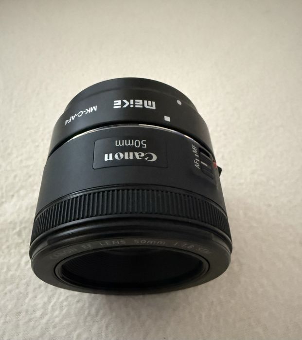 Bbiectiv 50 mm f 1.8 , canon EF cu adaptor EF M ca nou