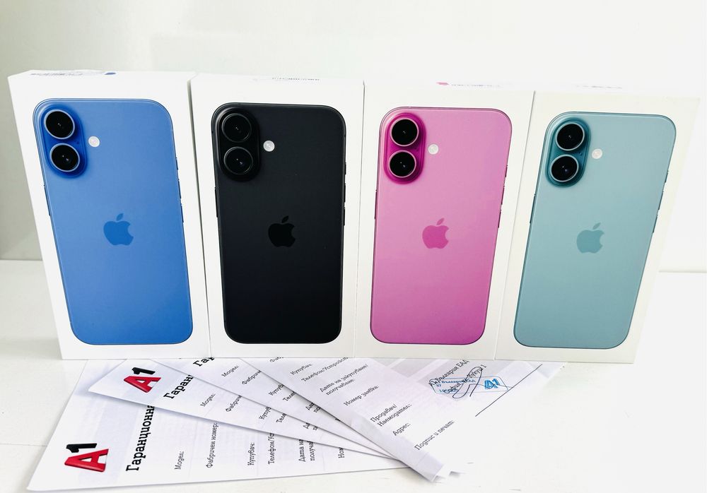 НОВ! iPhone 16 128GB Black / Pink / White / Teal 2г.ГАРАНЦИЯ!