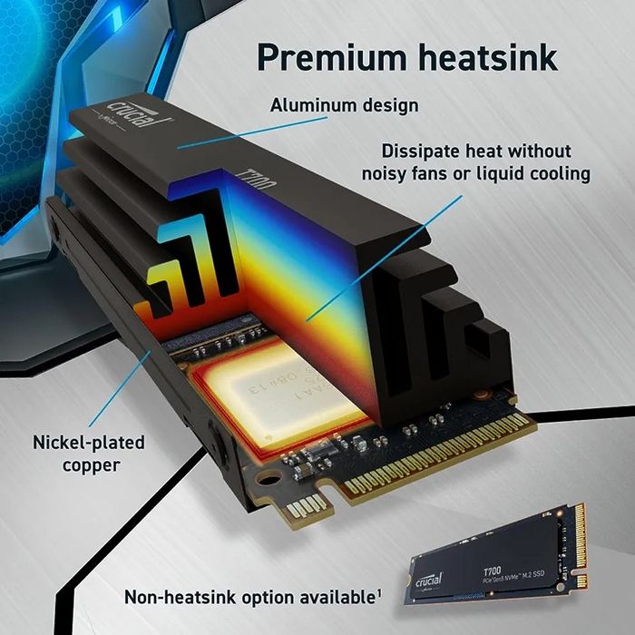 SSD Crucial T700  4TB Gen5 NVMe M.2 SSD with heatsink