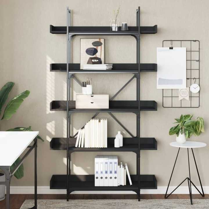 Biblioteca 5 niveluri vidaXL Negru Lemn The Home Mobexpert Kika IKEA