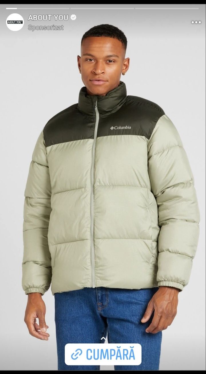 COLUMBIA Geacă outdoor 'Puffect III' pe Kaki, Verde Pastel