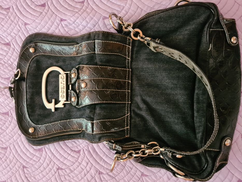 Poseta Guess denim+piele