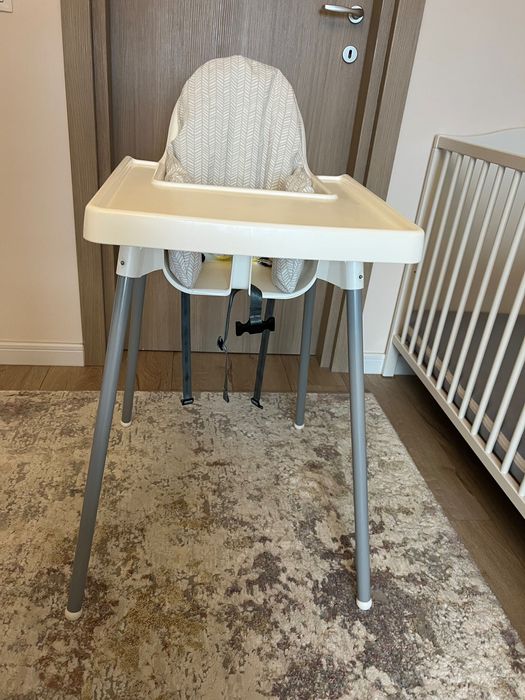 Pătuț Ikea cu saltea (60x120 cm) + scăunel copil