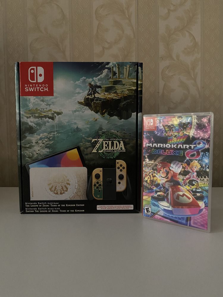 Продам новый Nintendo switch oled The Legend of Zelda Edition + MK8