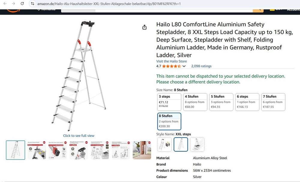 Scara aluminiu Hailo L80 ComfortLine