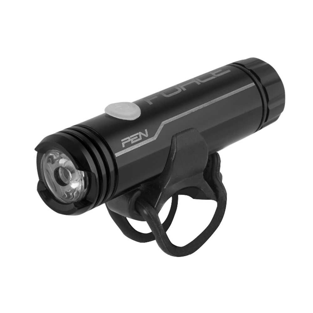 Предна LED светлина за велосипед колело PEN 200LM USB, Фар, Черна