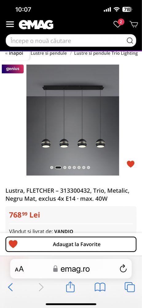 Vand lustre Trio lighting for you