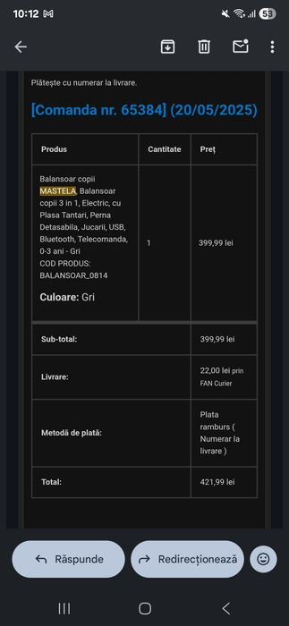 Balansoar electric 3 in 1 Mastela