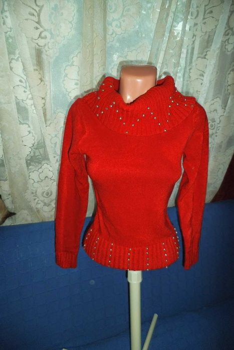 Pulover/bluza/maleta office rosu cu perlute TRANSPORT GRATUIT