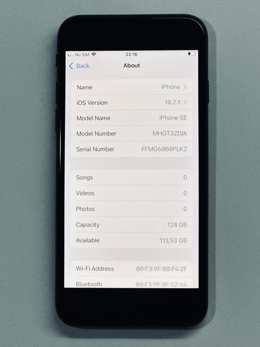 iPhone SE2020 Black 128GB 96% battery
