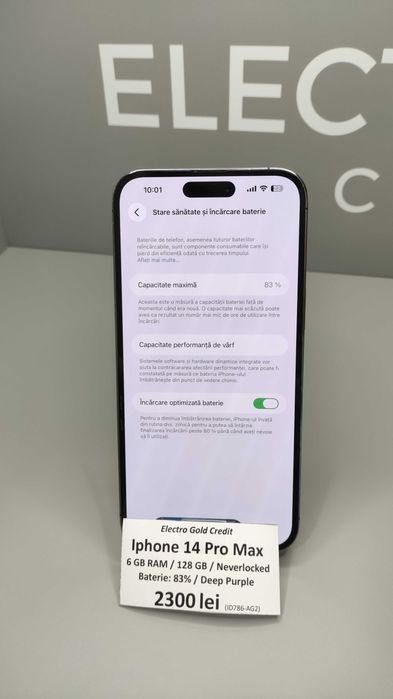 Iphone 14 Pro MAX 128GB Deep Purple/Neverlocked/Baterie:83% ID786-AG2