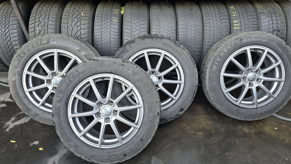 4 jante Audi A 6 - 5x112 - 17 țoli cu anvelope iarnă 225/60/17