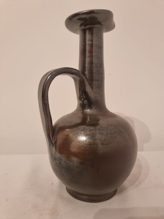 Vază ceramică semnată C. Hanu, ștanțată FR BYCE, anii 70–80