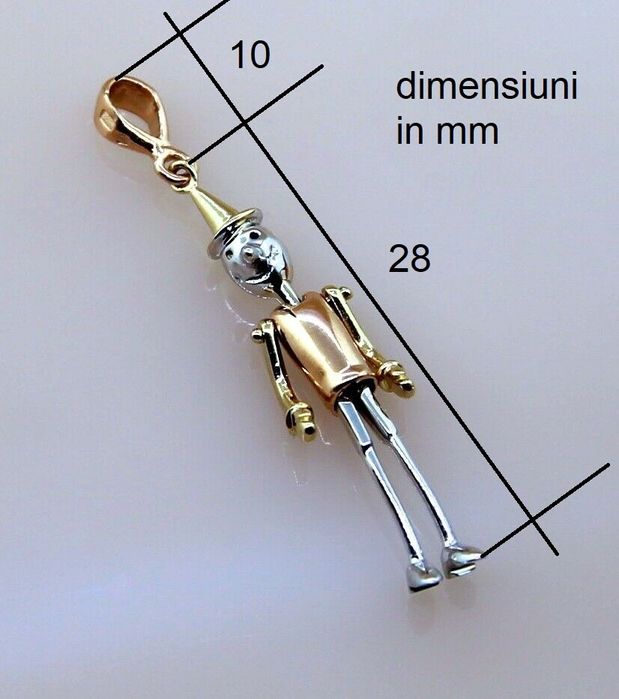 Cartier - Pandantiv Pandant 3D mobil 14K Alb Galben Roz Pinocchio