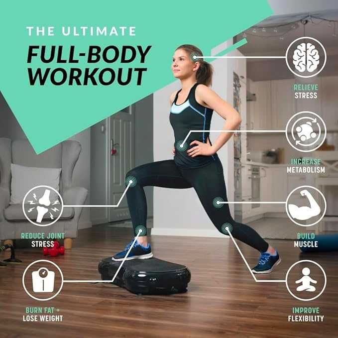 Placă vibrantă Bluefin Fitness, ardere grăsimi, dezvoltare musculară
