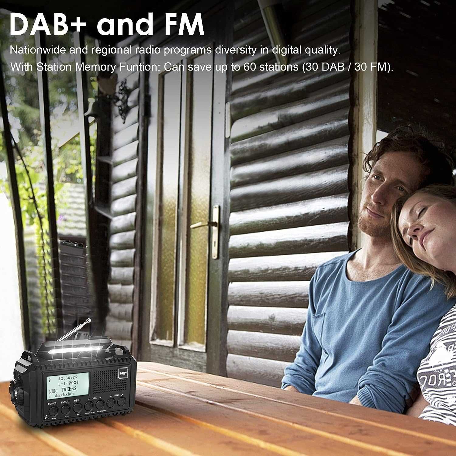 ROCAM DAB/DAB+/FM цифров радиоприемник,с динамо,соларен панел