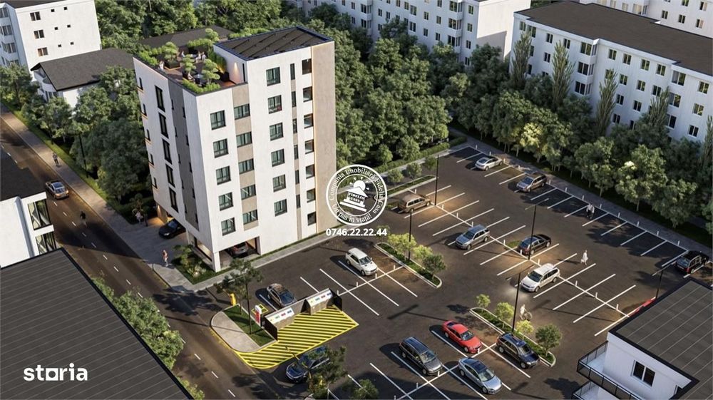 Apartament decomandat cu 2 camere de 56mp, bloc nou in Galata