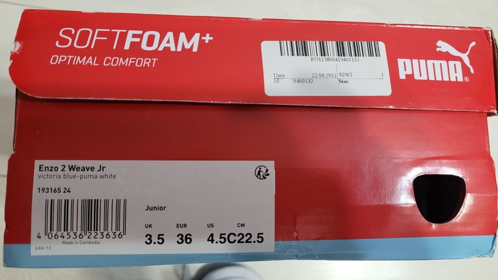 Sneakers Puma Enzo 2 Weave Jr. Marime 36, 22.5 cm, perfecta stare,