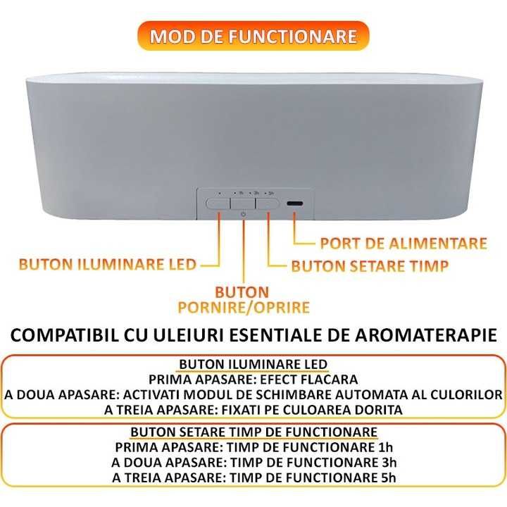 Difuzor de Aromaterapie ALQUALITY® cu Efect de Flacără - Plus CADOU