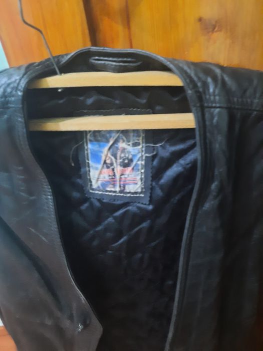 Кожаные сюртук чёрный