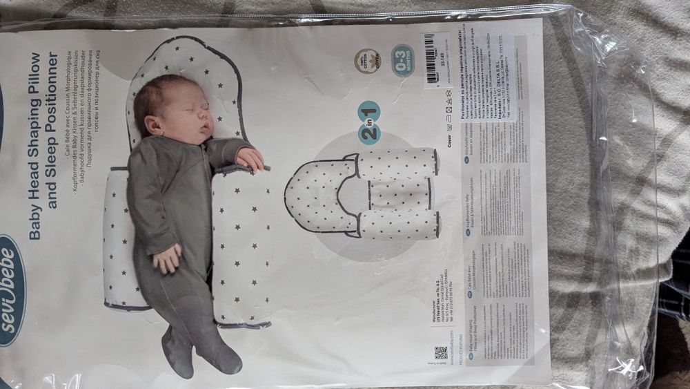 Pozitionator cu pernuta anti-plagiocefaliei gri