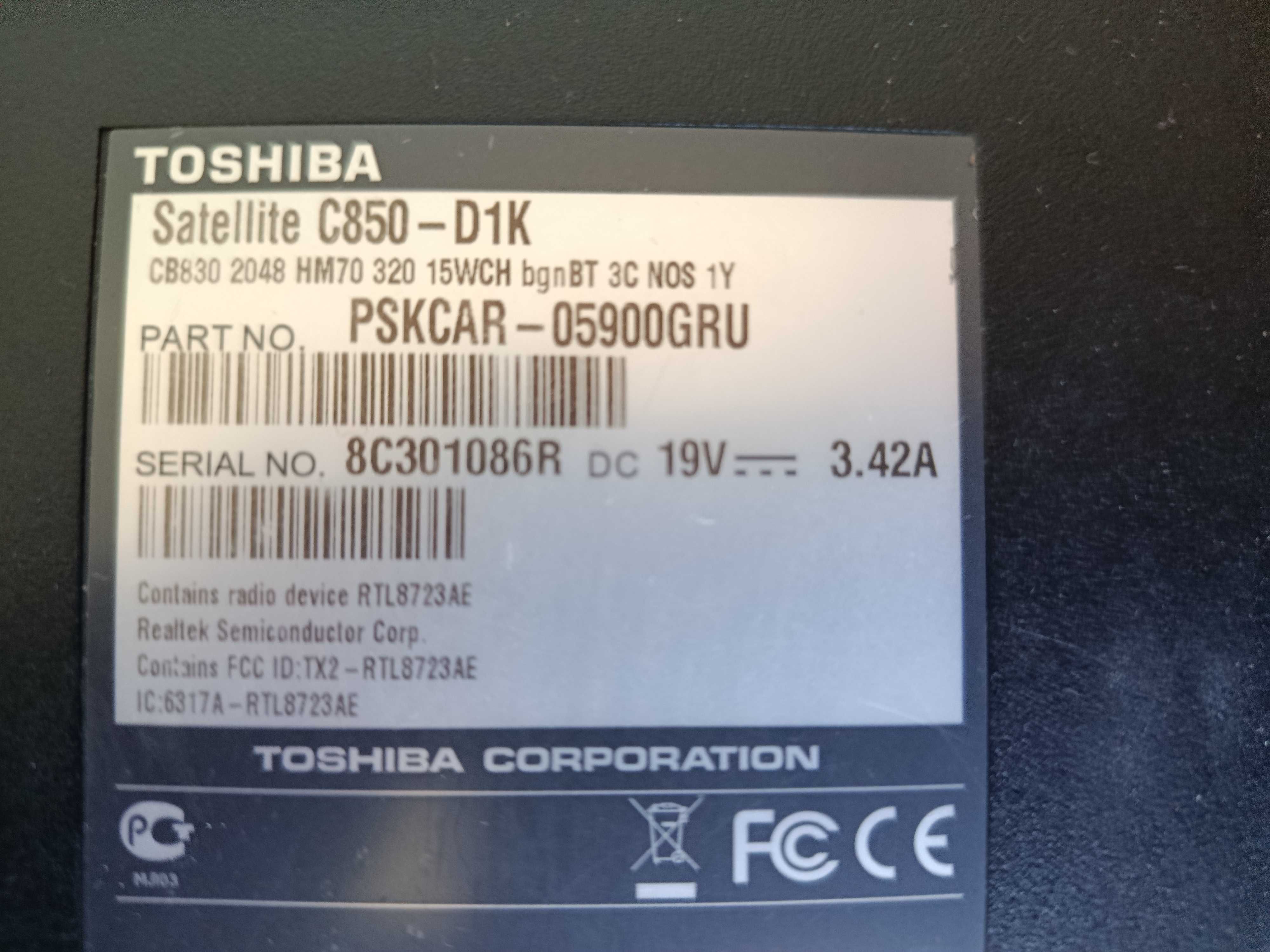 Ноутбук Toshiba Satellite C850-D1K