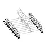 Set 10 umerașe ( 29 cm ) cu cleme, pentru fuste și pantaloni, Inox/Sil